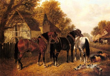 An English Homestead John Frederick Herring Jr horse Oil Paintings